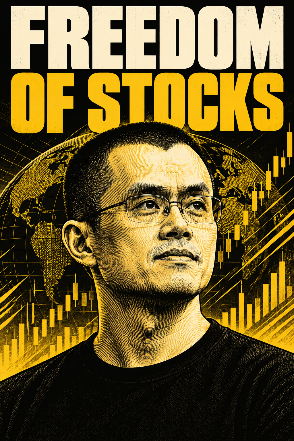 Freedom of Stocks cover featuring an original illustration of CZ